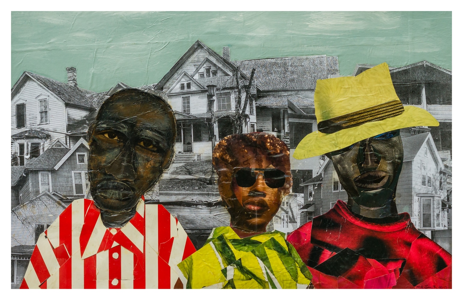 Combs Family, 2003
Paper collage and paint on matboard
22.75 x 35.75 inches