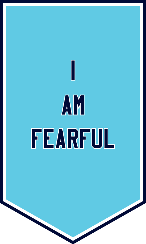 I AM FEARFUL from I&amp;#39;VE BEEN HEARD,
in collaboration with NYC Youth on Streetball, 2017
Nylon and tackle twill applique, rod sleeve on back
60 x 36 inches