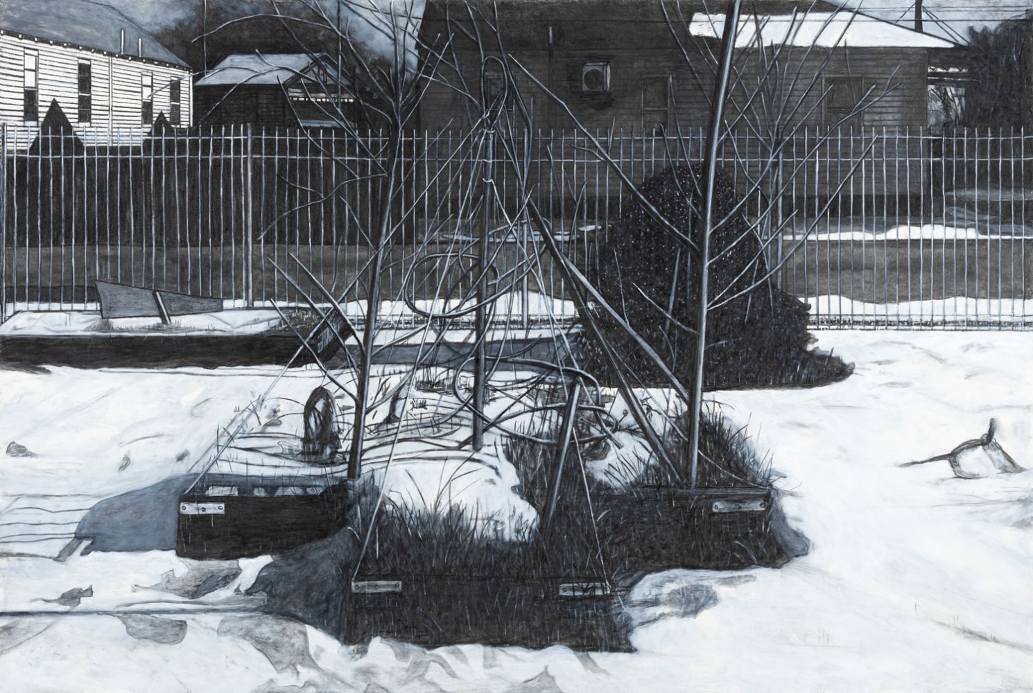 Willie Birch
Melting Snow #3, 2025
Acrylic and charcoal on paper
60 x 90 in