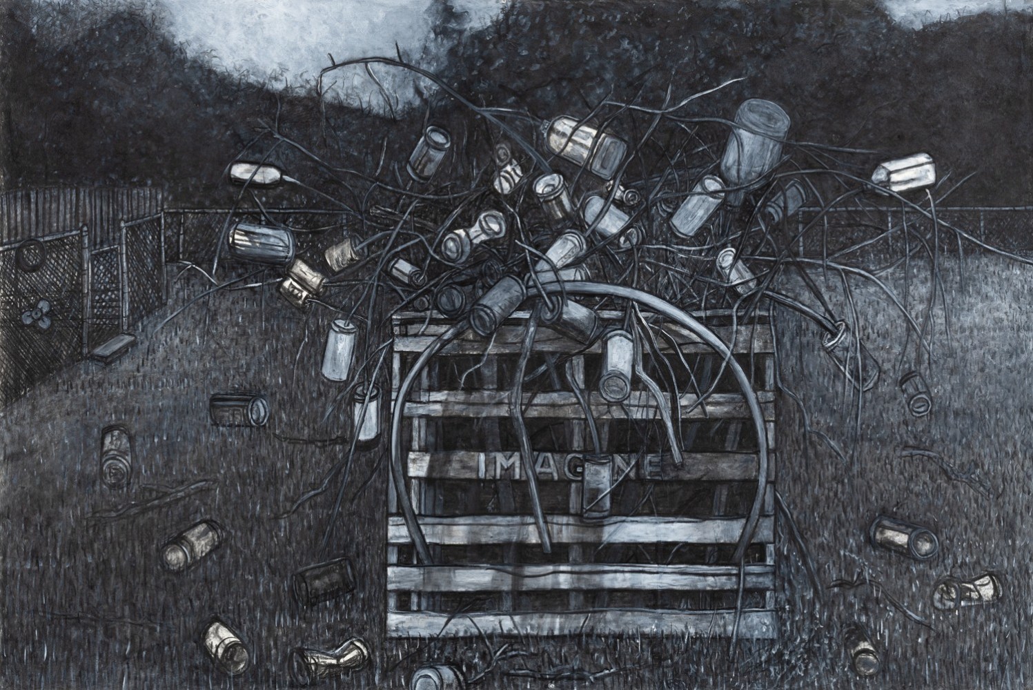 Willie Birch
Imagine: Falling Flowers, 2025
Acrylic and charcoal on paper
48 x 72 in