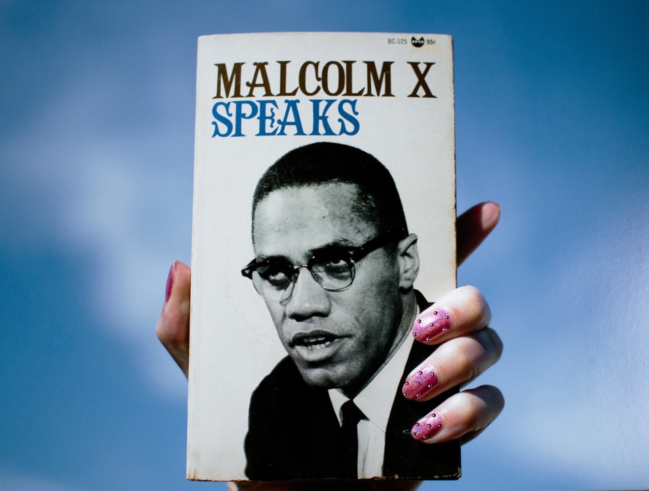 Sadie Barnette
Untitled (Malcolm X Speaks), 2018&amp;nbsp;
Archival pigment print and Swarovski crystals&amp;nbsp;
37.5 x 50 inches