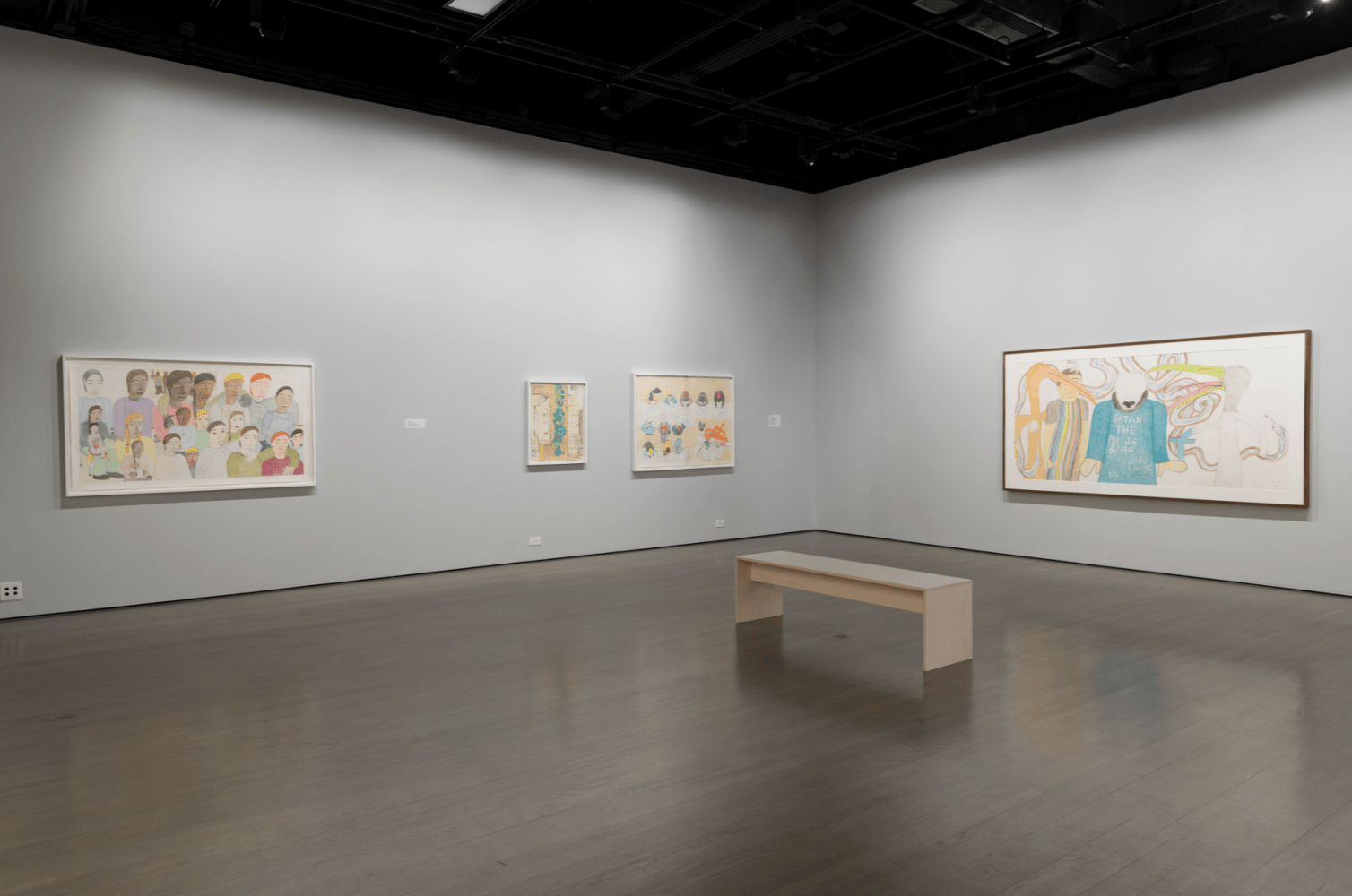Installation view of Shuvinai Ashoona: Mapping Worlds at the Leonard &amp;amp; Bina Ellen Art Gallery, Concordia University, Montreal, 2019. Exhibition organized and circulated by The Power Plant Contemporary Art Gallery, Toronto. Courtesy of the Leonard &amp;amp; Bina Ellen Art Gallery. Photo: Paul Litherland.