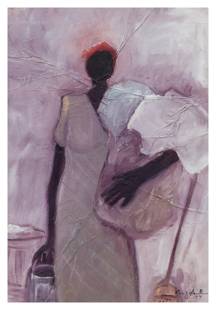 Rose Smith, French Quarter Worker, 2007, Oil on paper,18 x 12 in., 27 x 21 in.