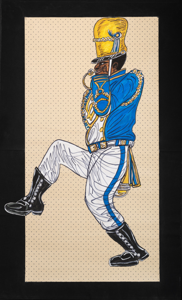 Keith Duncan
Southern University Drum Major 4, 2020
Acrylic on wallpaper mounted to canvas
61 x 37 inches
