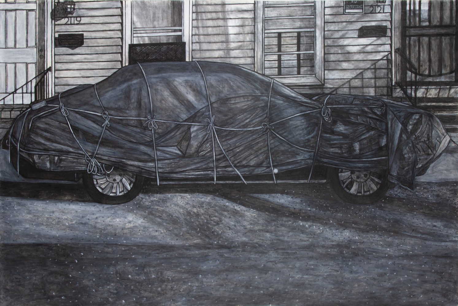 Willie Birch
Covering, 2015
Acrylic and charcoal on paper
60.5 x 90&amp;nbsp;inches&amp;nbsp;
