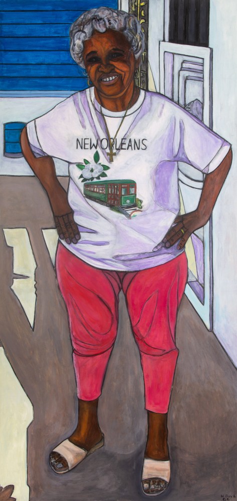 Willie Birch
Way Down Yonder in New Orleans , 1999
Acrylic and charcoal on paper
76 x 42 inches