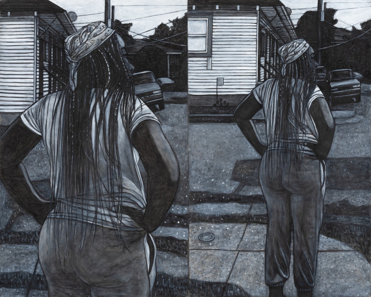 Willie Birch
Still Standing (I Am Here), 2024
Acrylic and charcoal on paper
48 x 59.5 in (diptych)