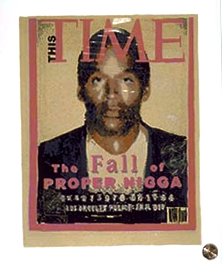 Michael Ray Charles
(Forever Free) The Fall of a Proper Nigga...Not Guilty? 2000
Color lithograph
30 x 22 inches
Edition 13&amp;nbsp;of 25
Courtesy of the Artist