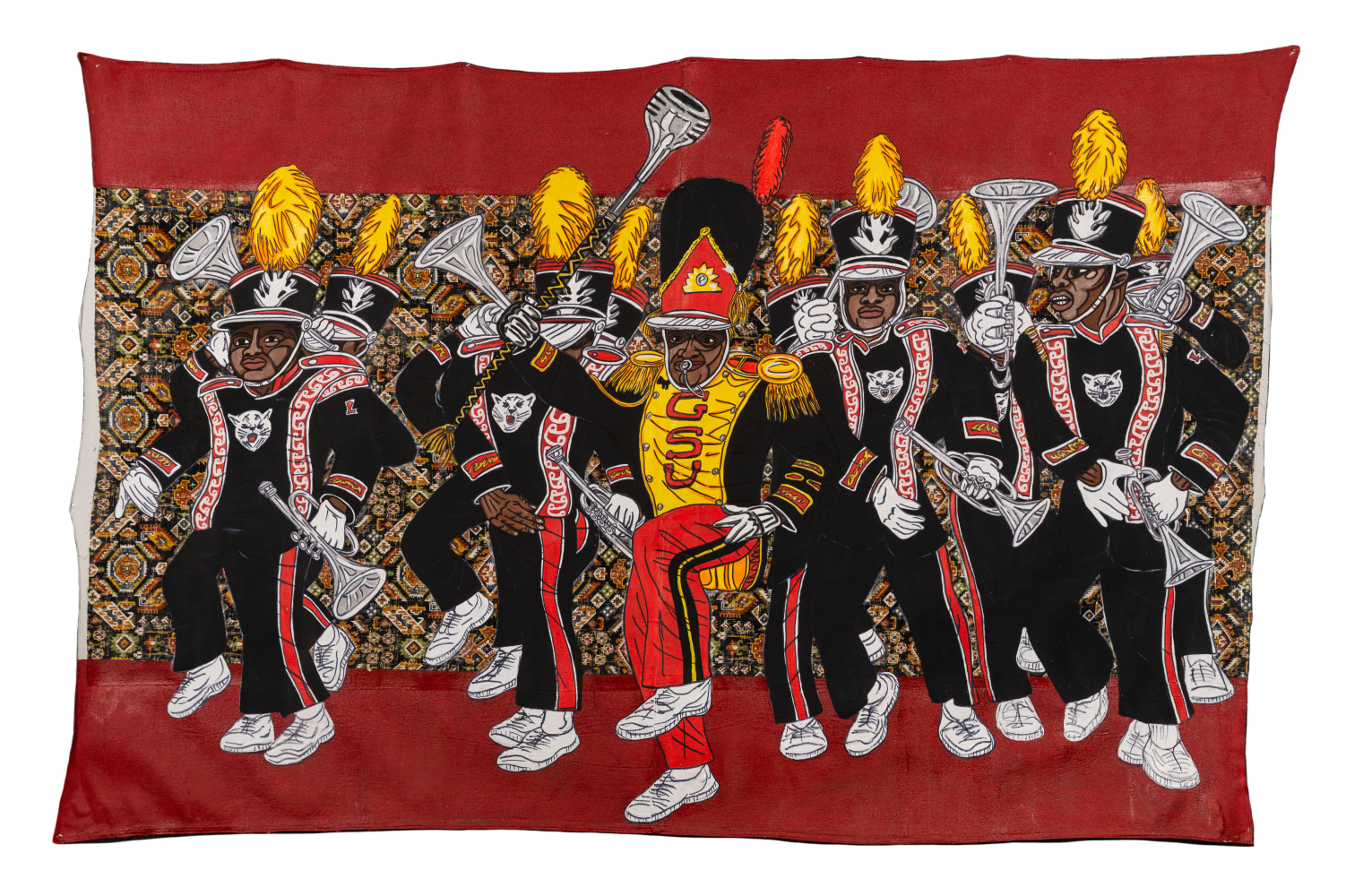 Keith Duncan
Grambling State University Marching Band, 2020
Acrylic with fabric on canvas
74 x 108 inches&amp;nbsp;