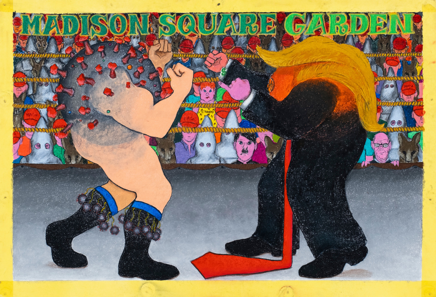 Gordon Hookey
Ready to Rumble, 2020
Oil pastel and pencil on paper
30.5 x 44 inches