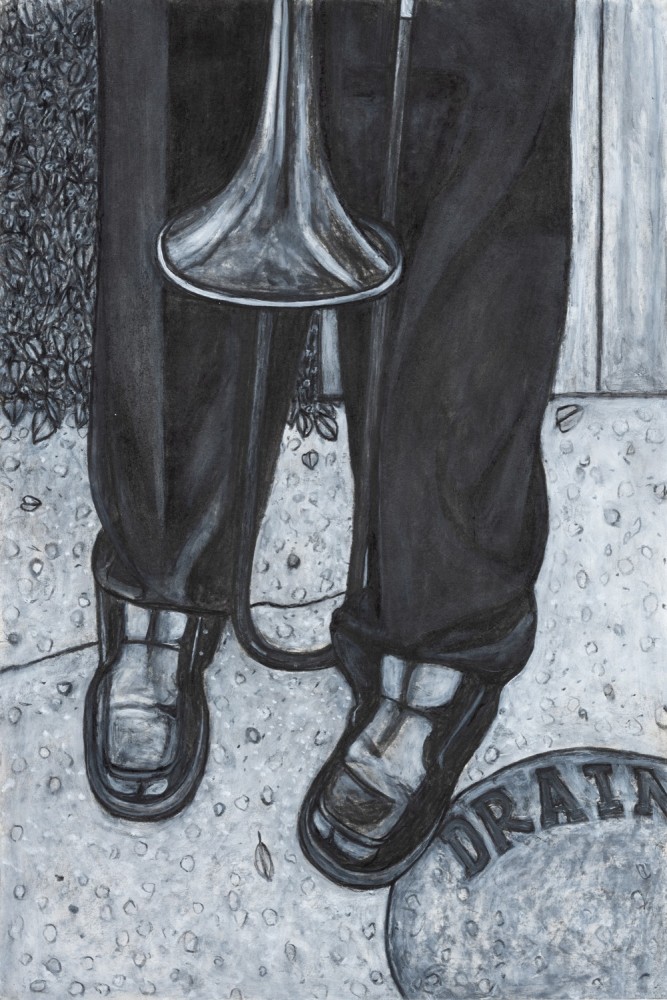 Willie Birch
In the Tradition, 2015
Acrylic and charcoal on paper
36 x 24 in