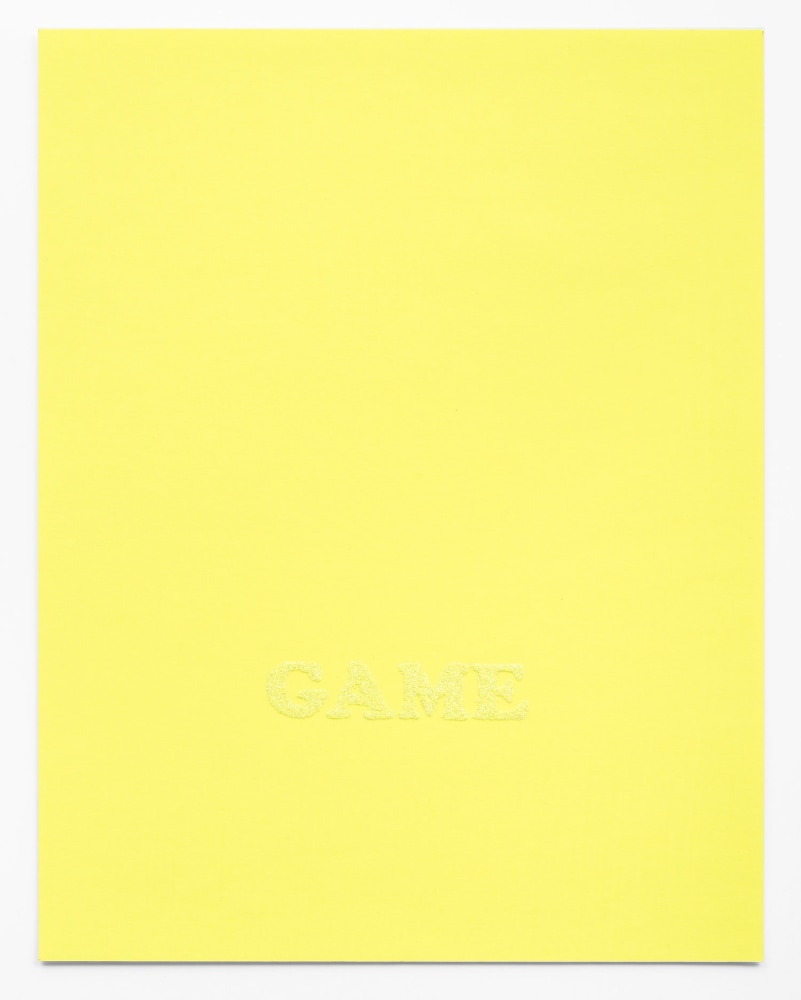 Untitled (Yellow Game), 2017
Glitter on Paper
14&amp;nbsp;x 11&amp;nbsp;inches (Framed)
