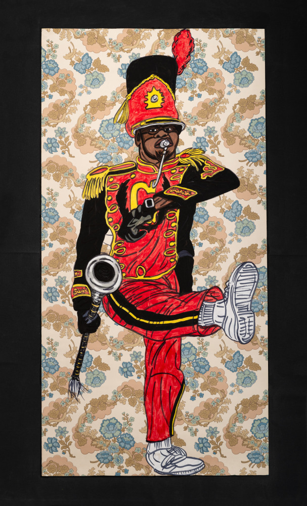 Keith Duncan
Grambling State University Drum Major 4, 2020
Acrylic on wallpaper mounted to canvas
61 x 37 inches
