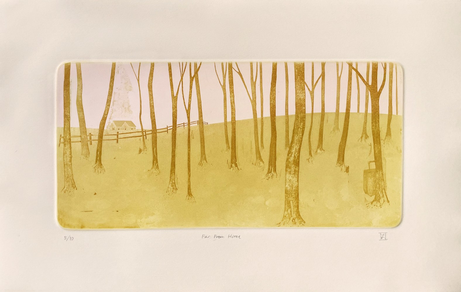 Far From Home, 10” x 16” (12” x 18” Framed), Etching