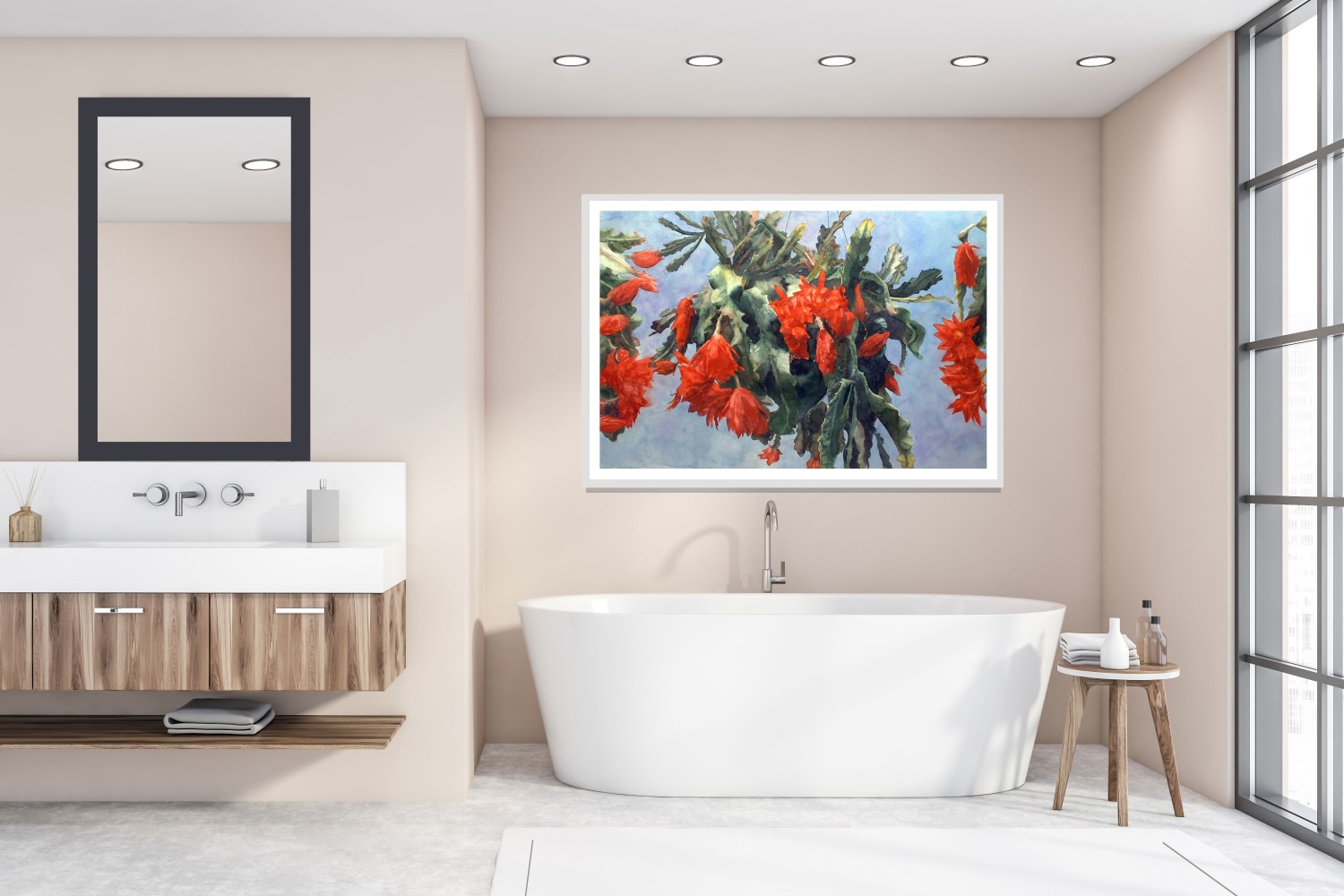 Eileen Goodman, Orchid Cactus 40&quot; x 60&quot;  Watercolor On D'Arches Paper  $5,000