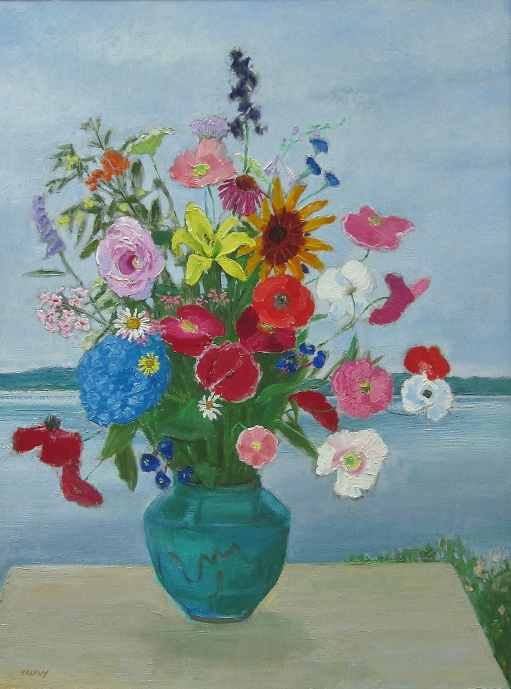 Frank Trefny, Susquehanna Jugtown Bouquet 32&quot; x 24&quot;   Oil On Panel