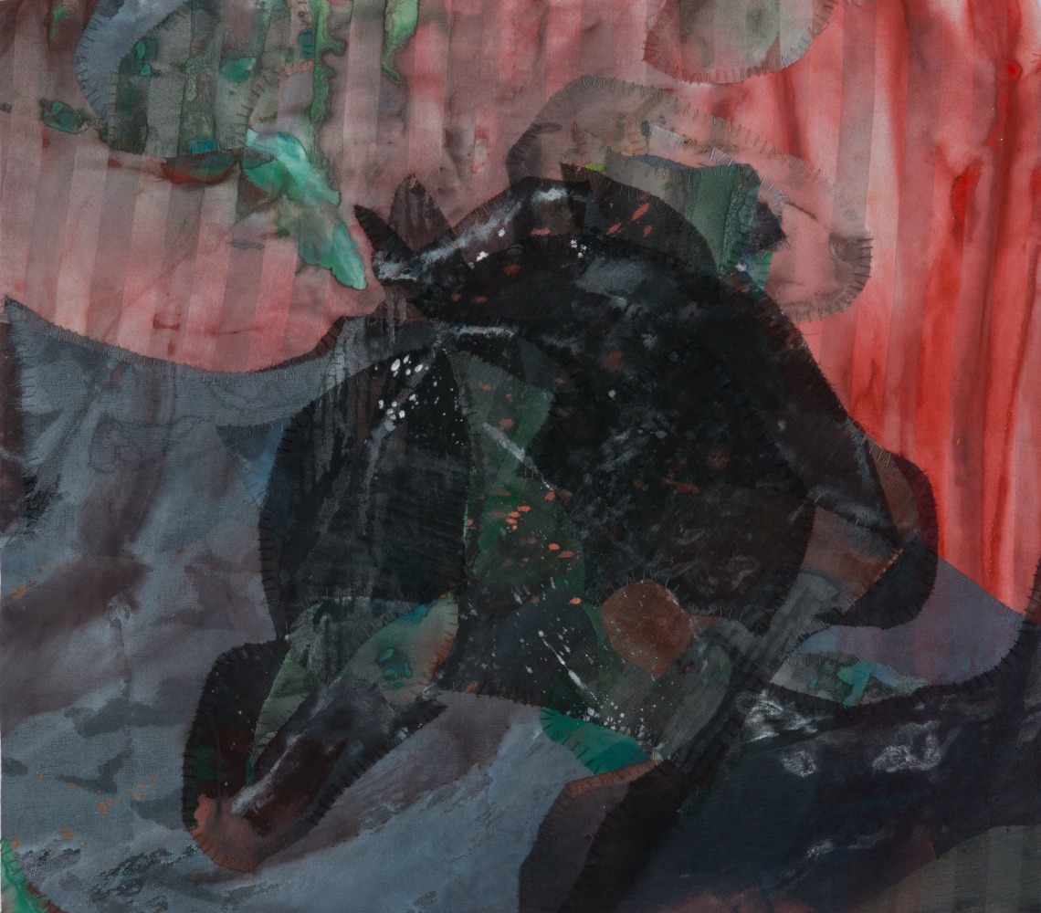 Emily Richardson, Whirlpool Valley 14&quot; x 16&quot;   Acrylic And Thread On Silk