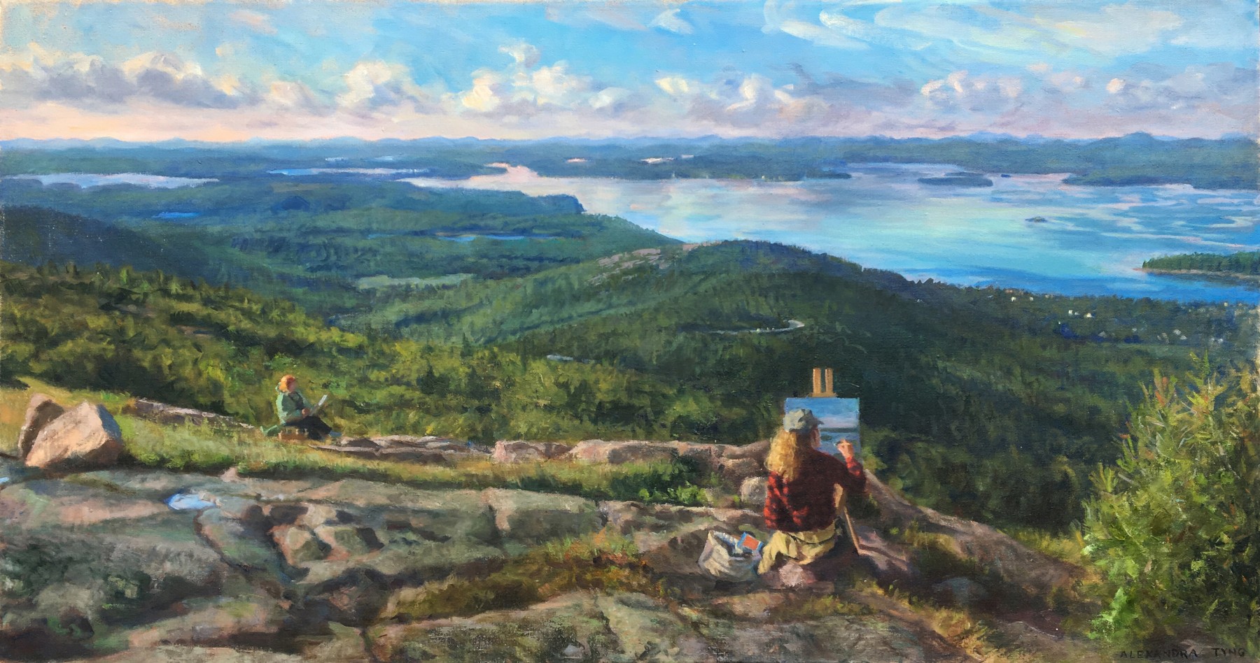 Alexandra Tyng, Painting The Porcupines 28&quot; x 52&quot;  Oil On Canvas