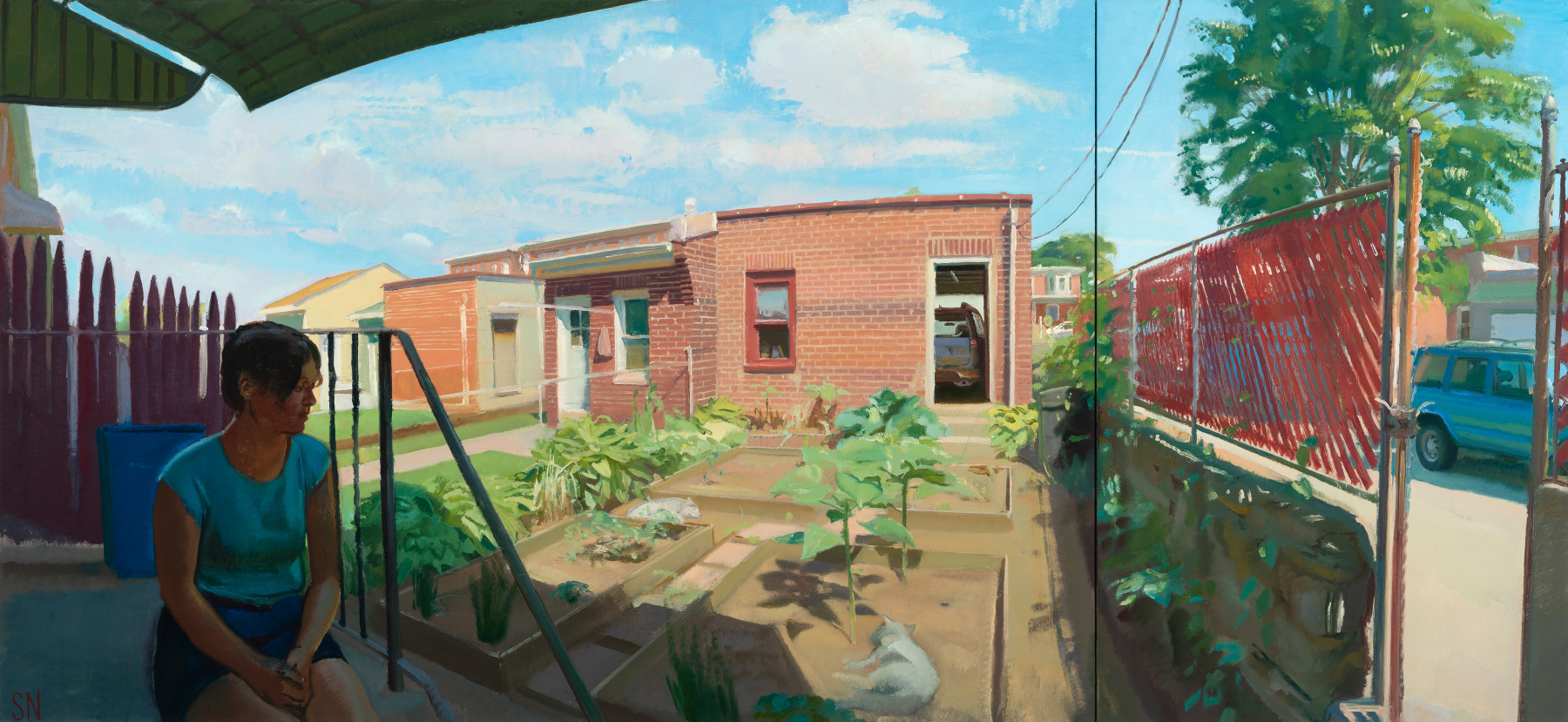 Scott Noel, The Garden In June  40&quot; x 86&quot;  Oil On Linen  $8,000