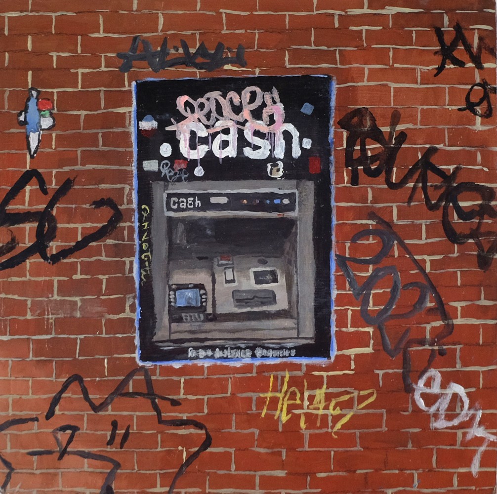 Pay To Play (Inside Panel), 8&quot; x 8&quot;, Oil On Panel