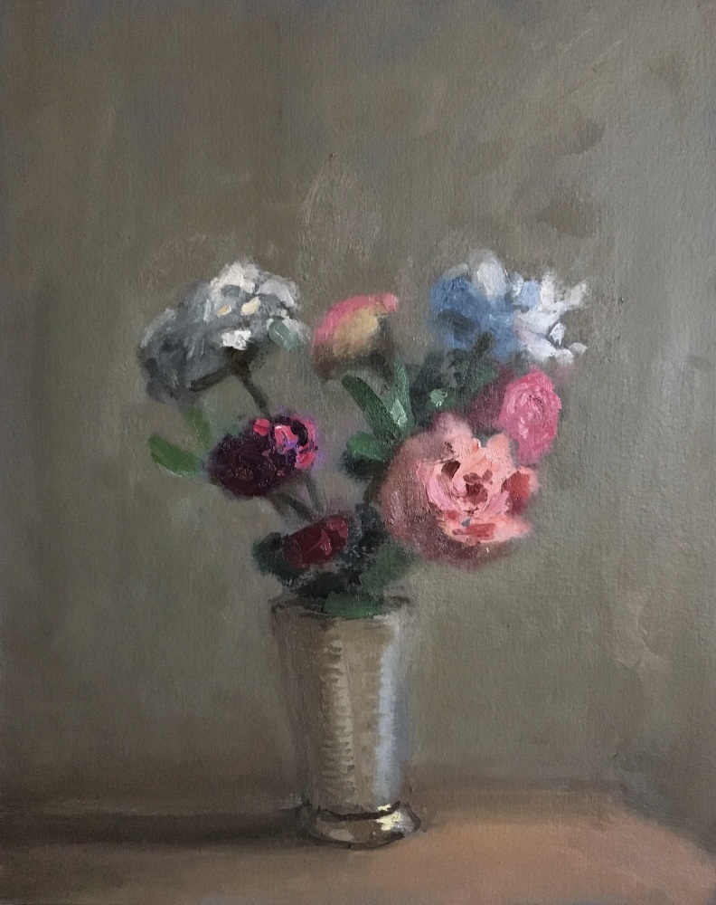 Giovanni Casadei, Roses 11&quot; x 9&quot;  Oil On Panel