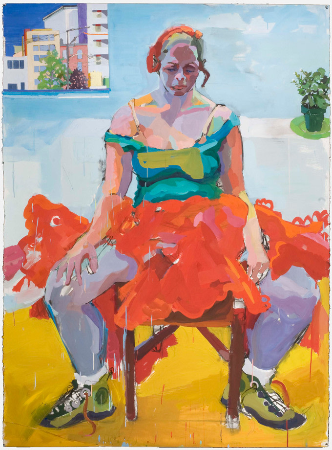 Joan Becker, The Dancer 72&quot; x 50&quot;  Gouache On Board