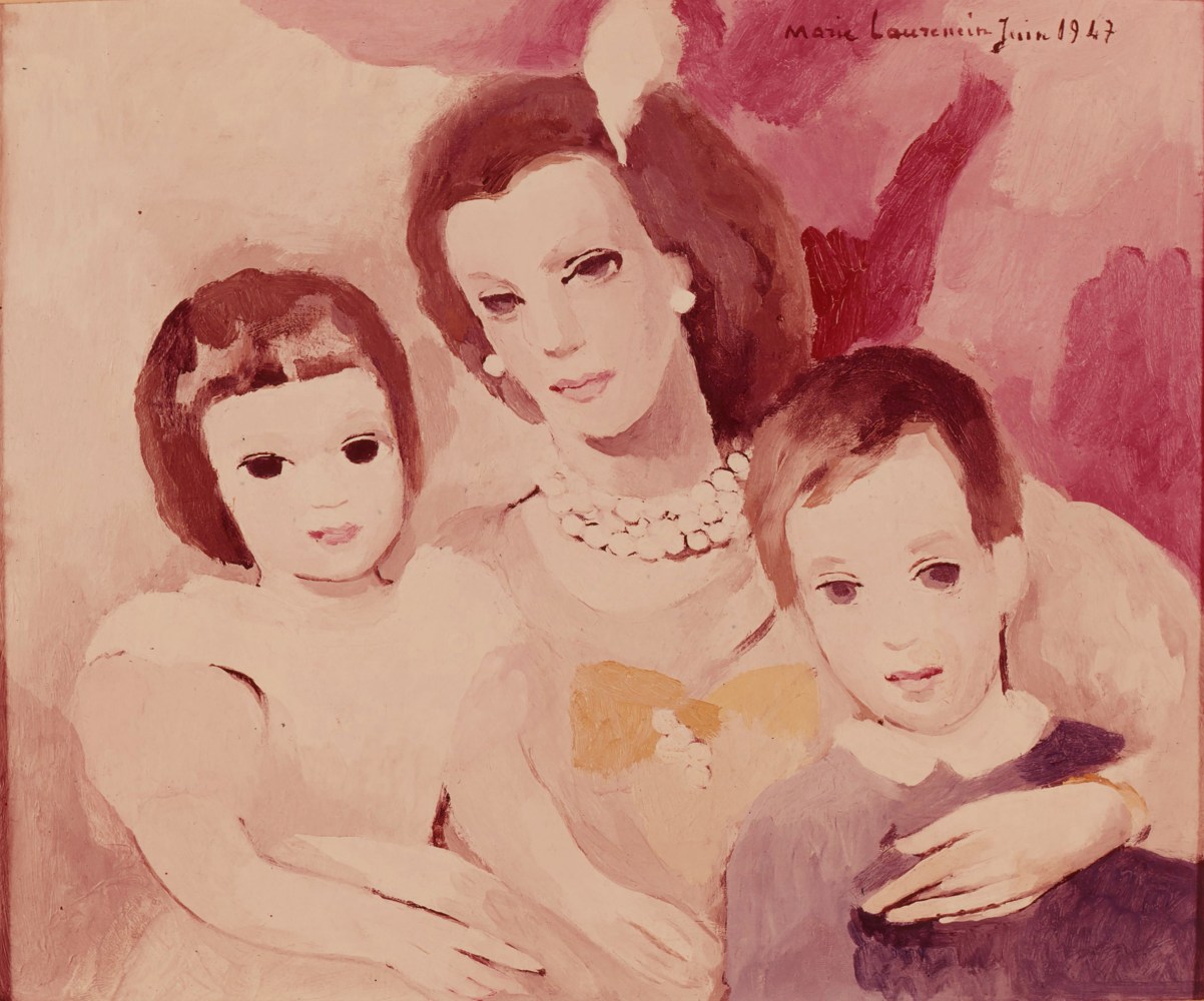 Marie Maurencin, La Comtesse de Beauregard avec ses Duex Enfants

1947, oil on canvas, 46 x 55 cm