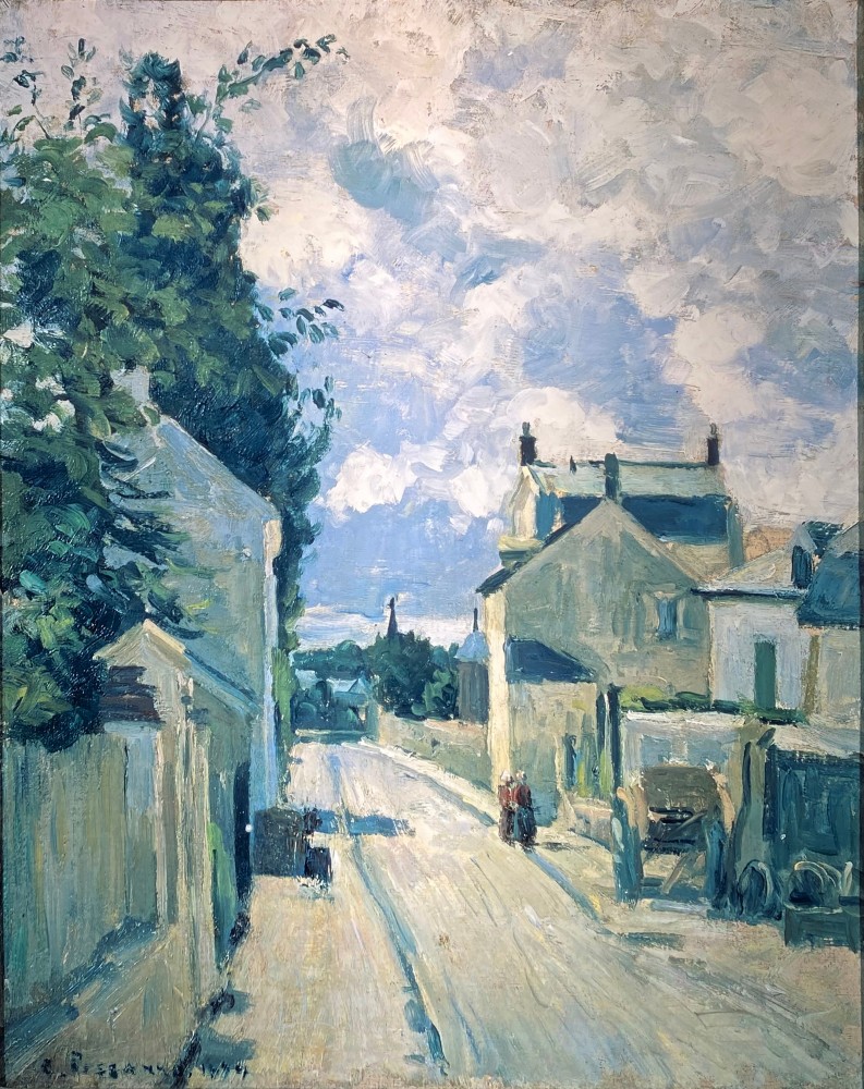 Camille Pisarro, Rue de l&amp;#39;Hermitage Pontoise

1874, oil on canvas, 41 x 32.3 cm