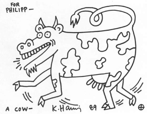 Keith Haring, A Cow,1989

felt tip on paper, 28.5 x 39.3 cm