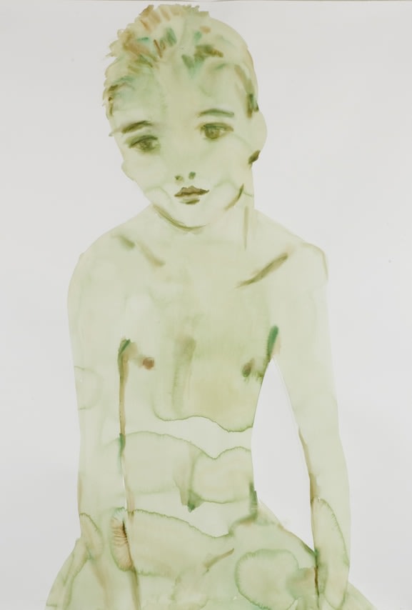 Kim McCarty

Untitled (green boy, seated), 2007&amp;nbsp;

Watercolor on handmade Arches paper

60 x 50 inches (162.6 x 127 cm)