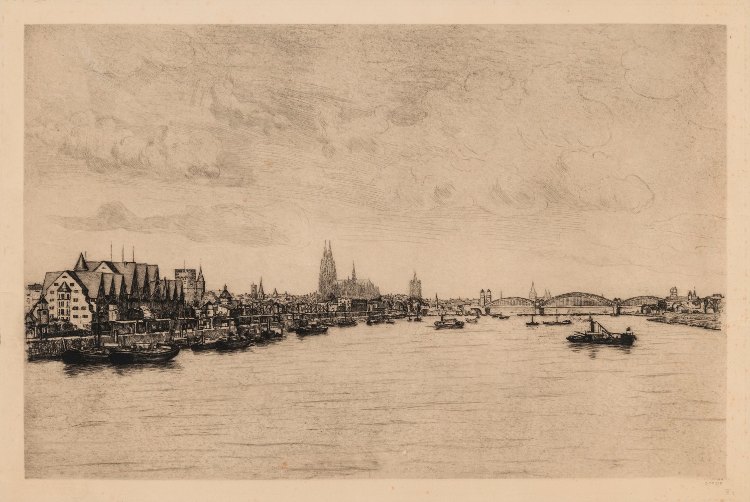 Hermann Struck, Cologne
Etching, 25.98 by 16.73 inches
(66 by 42.5 cm)
Framed: 33 3/4 x 24 3/4 inches
(Inv# HS3079)