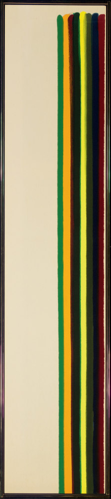 Morris Louis, I-58,1962, magna on canvas, 207 x 42.5 cm