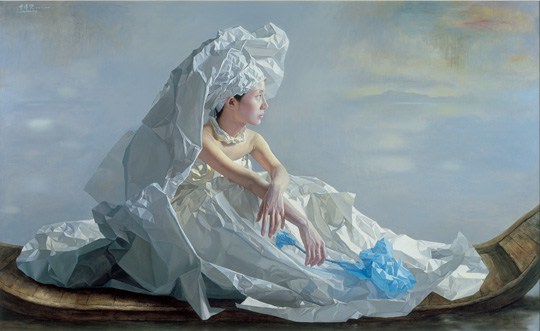 Zeng Chuanxing, Setting sail for Xitai Island:Paperbride

2007-2008, oil on canvas, 52 3/8 x 78 3/4 inches