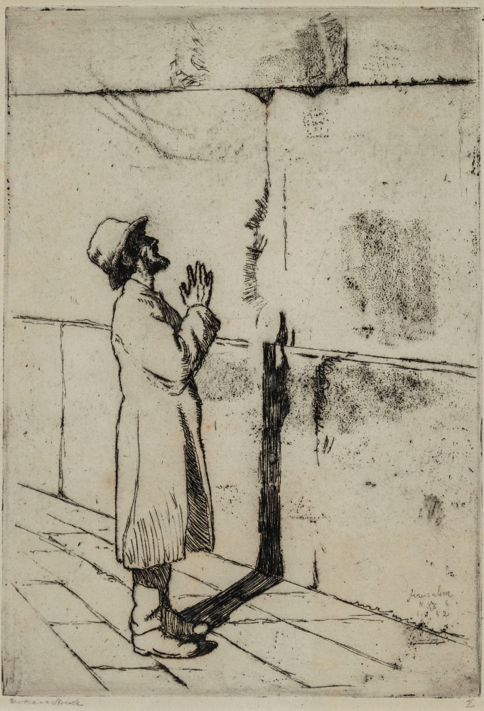 Hermann Struck, Man at wailing wall, 1932
Etching, 5.71 by 8.19 inches (14.5 by 20.8 cm)
&amp;nbsp;