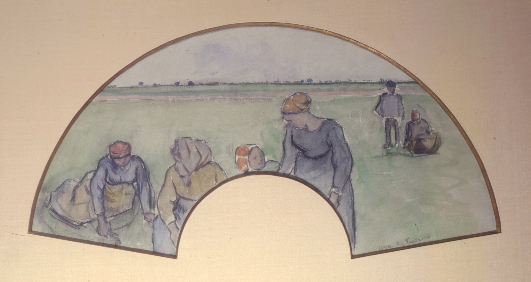 Camille Pissarro, Paysans Ramassant des Herbes

1890, watercolor on paper, 19 x 59 cm