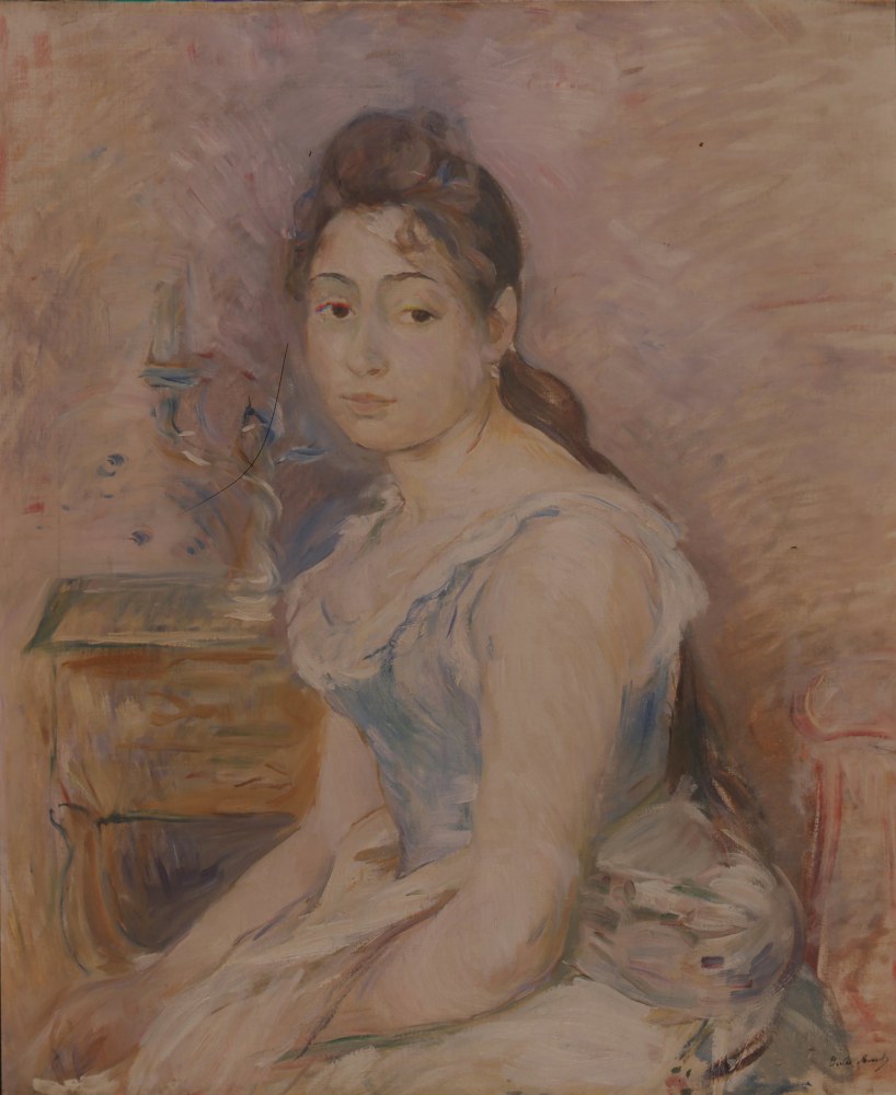 Berthe Morisot, Jeune fille au corset bleu

1891, oil on canvas, 73 x 64.8 cm