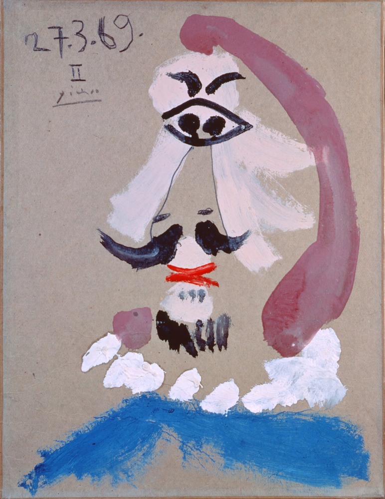 Pablo Picasso, Tete d&amp;#39;Homme,1969

oil on cardboard, 42.8 x 31.7 cm