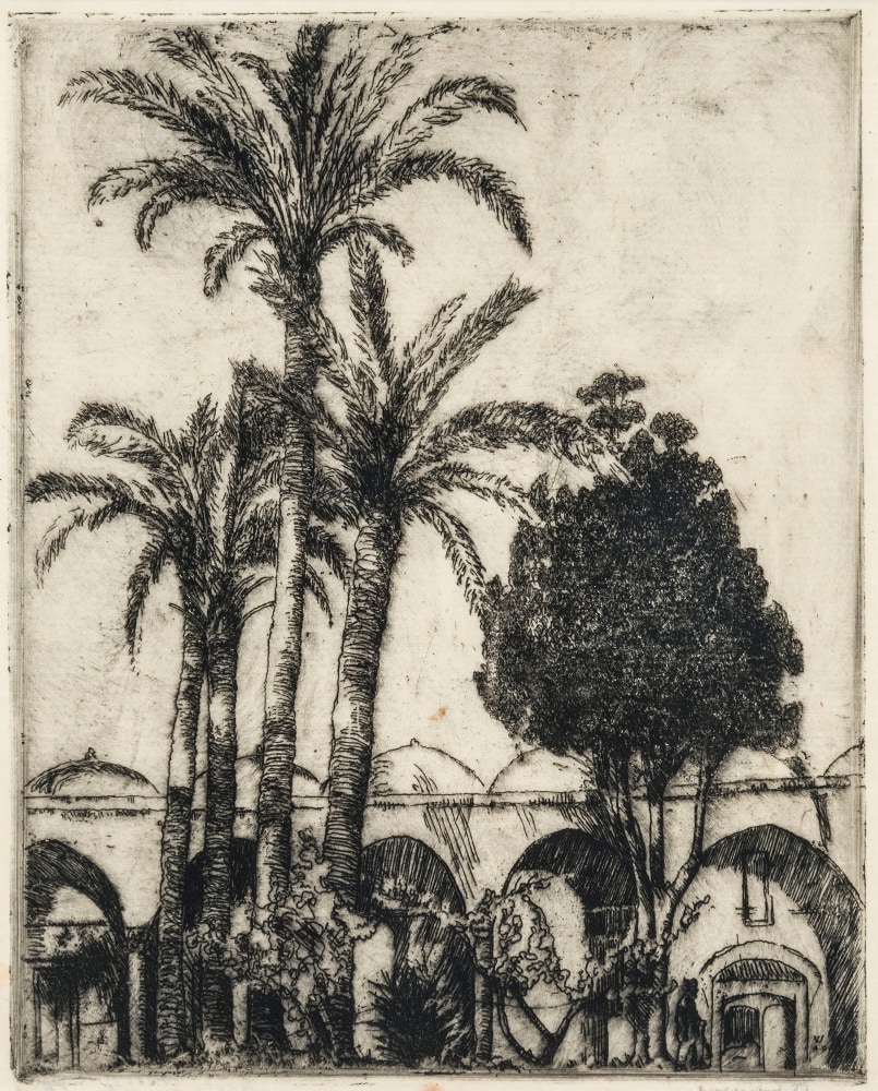 Hermann Struck, Acre, The Mosque&amp;#39;s Courtyard, c. 1940
Etching, 7.76 by 9.65 inches (19.7 by 24.5 cm)
&amp;nbsp;