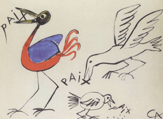 Alexander Calder, Paix,paix,paix, 1972, gouache, 55.9 x 75.4 cm