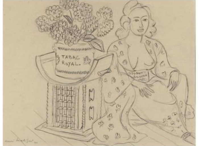 Henri Matisse
Le Tabac Royali, 1940
Pencil drawing
13 x 17.25 inches
(33 x 44 cm)