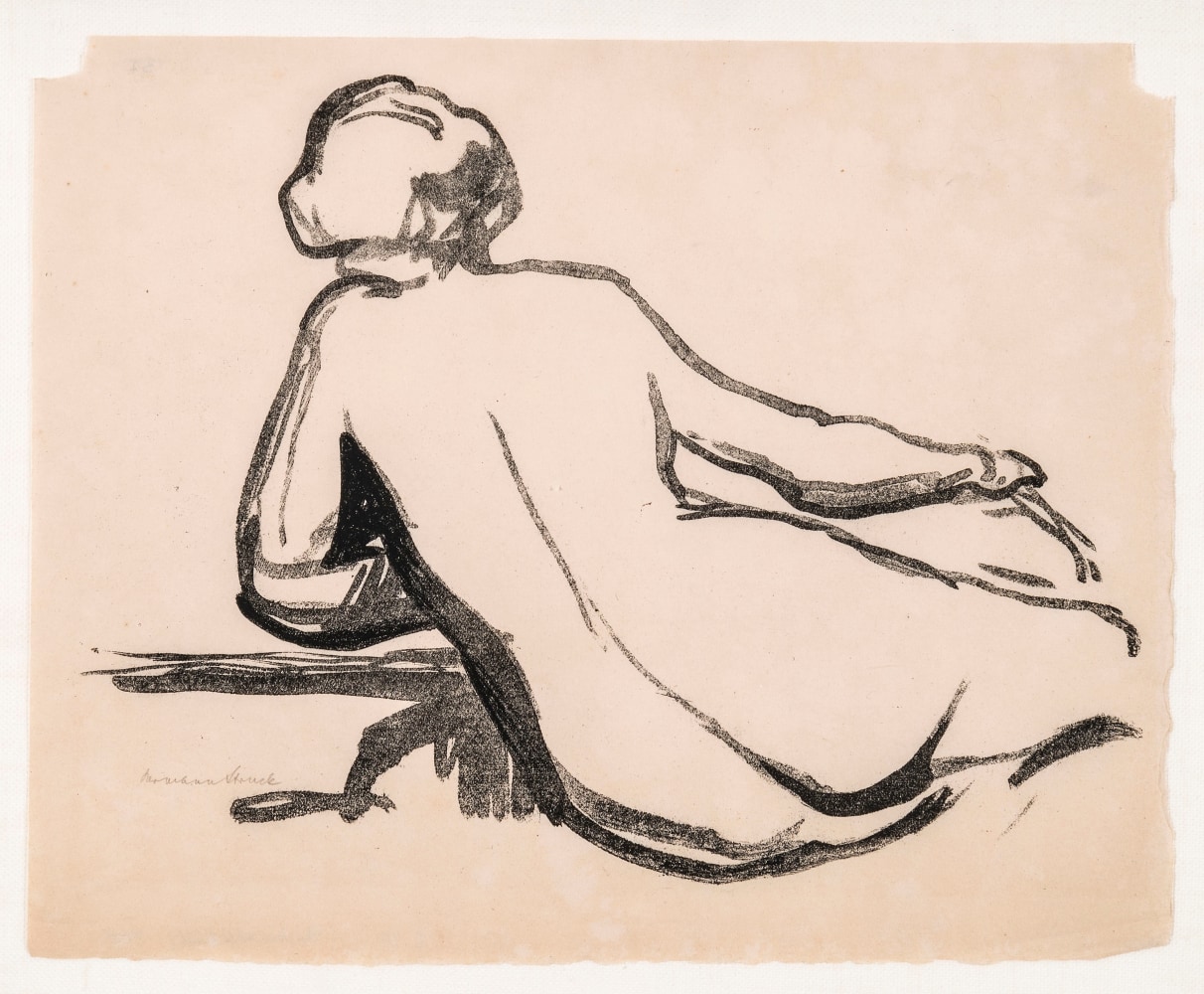 Hermann Struck, Nude
Lithograph, 10.87 by 8.78 inches
(27.6 by 22.3 cm)
Framed: 13 1/4 x 11 inches
(Inv# HS903)