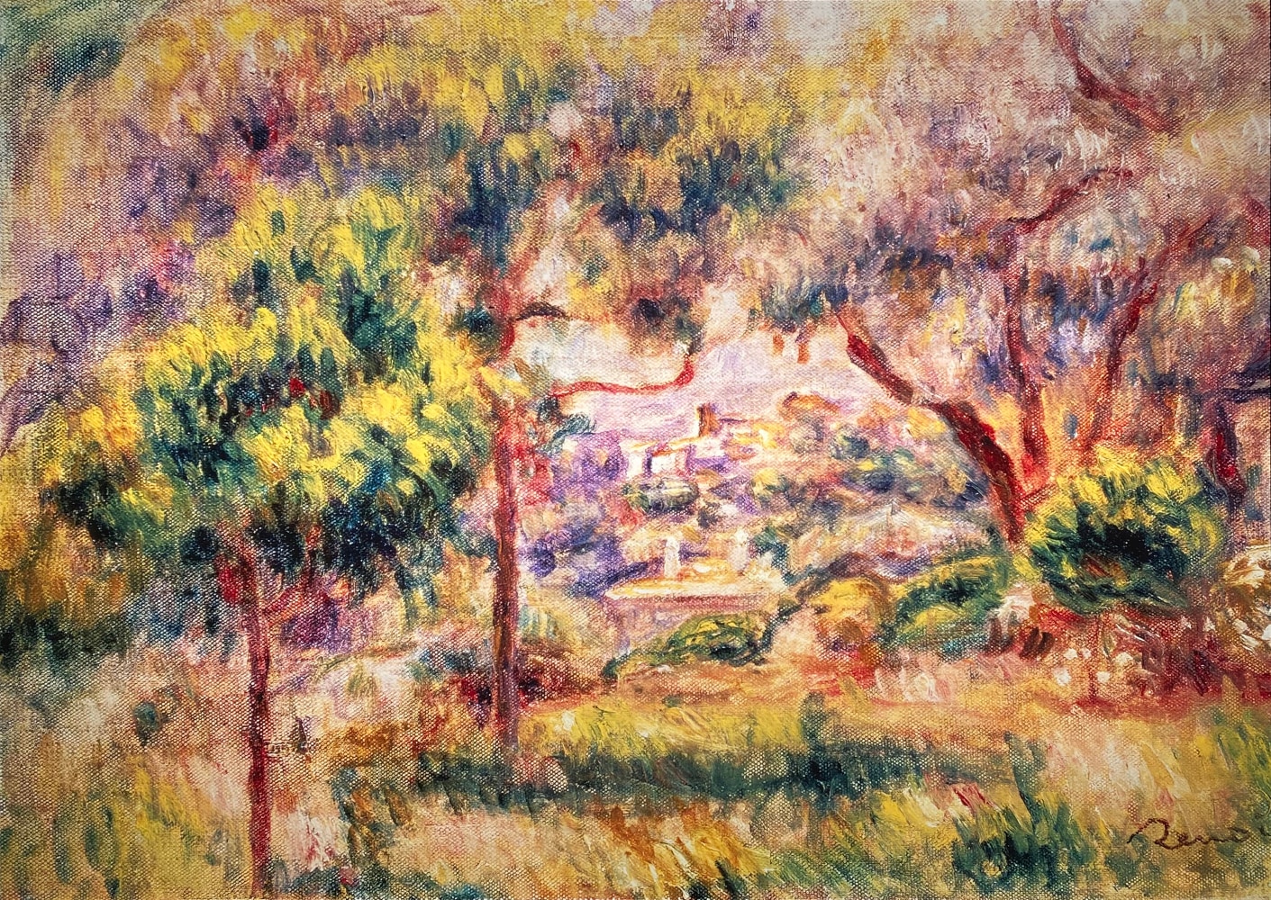 Auguste Renoir, Le Village de Cagnes vu de la Terrasse

des Collettes, 1908, oil on canvas, 12 x 17.5 inches