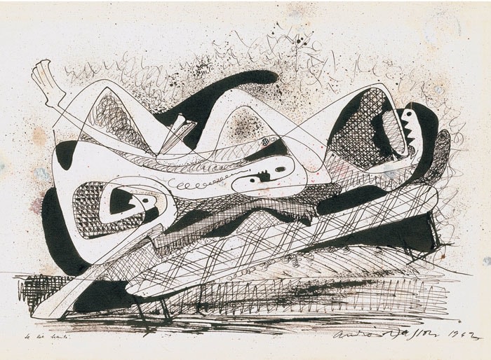 Andre Masson
Le Lit hante, 1942
Watercolor, pen, brush and India ink on paper
15 5/8 x 22 3/4 inches&amp;nbsp;
(39.8 x 57.8 cm)