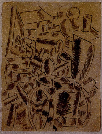 Fernand Leger, The Field Kitchen, 1915

ink on paper, 7 3/4 x 6 1/4 inches (19.7 x 15.9 cm)