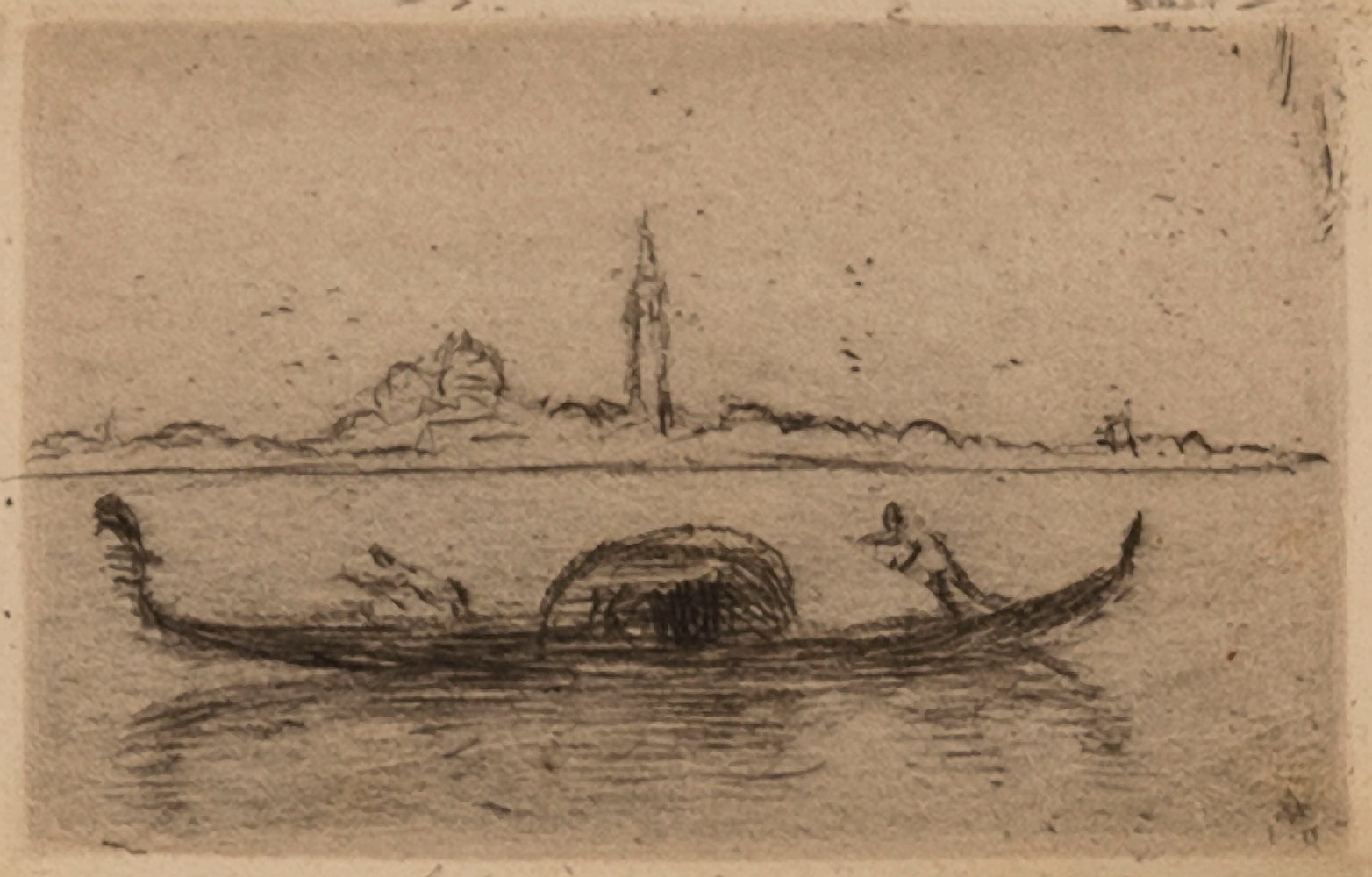 Hermann Struck, Kleine Insel II, 1910
Etching, 2.68 by 1.65 inches
(6.8 by 4.2 cm)
Framed: 21 x 19 inches
Edition of 30
(Inv# HS2347.1)