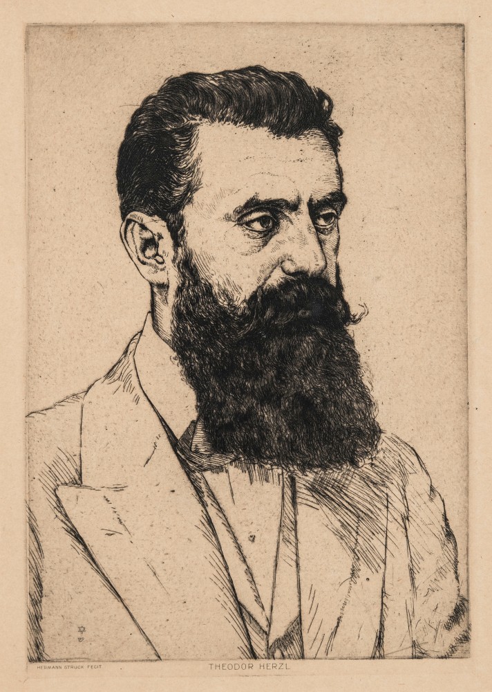 Hermann Struck, Theodor Herzl, 1915
Etching, 6.69 by 9.65 inches (17 by 24.5 cm)
&amp;nbsp;