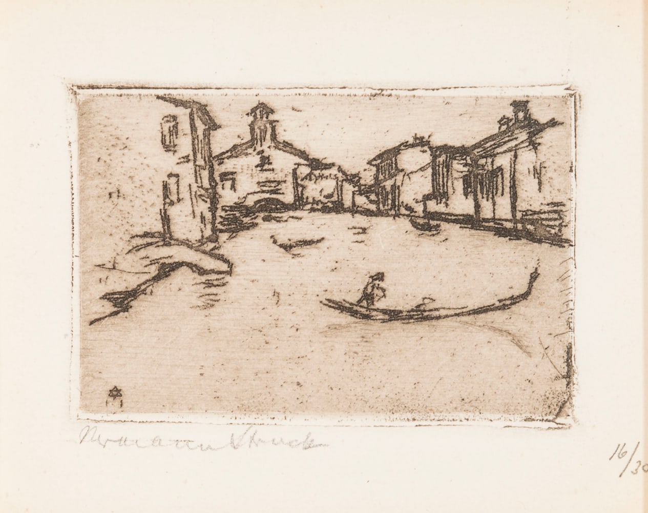 Hermann Struck, Venice, Grande Canal, 1911
Etching, 2.68 by 1.69 inches
(6.8 by 4.3 cm)
Framed: 17 1/2 x 13 3/4 inches
Edition of 30
(Inv# HS2284.1)