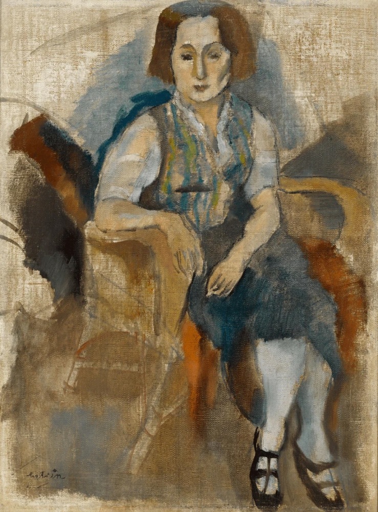 Jules Pascin, Femme aux Soliers Noir, c. 1923, oil on canvas

24 x 18 inches (61 x 45.7 cm)