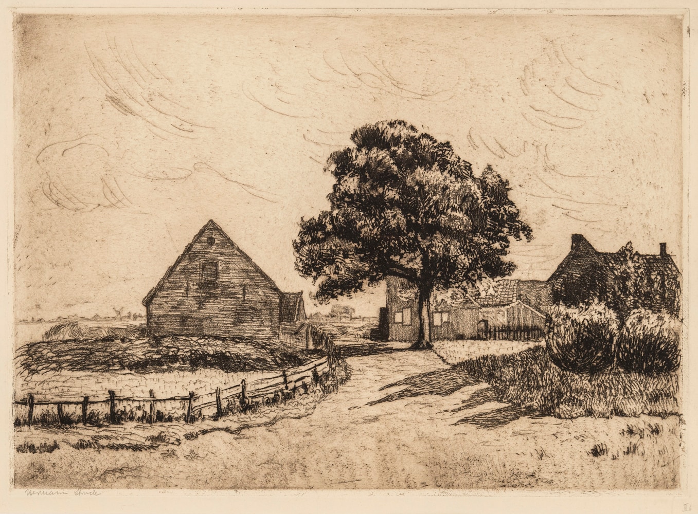 Hermann Struck, Sunny country road, 1911
Etching, 14.49 by 10.24 inches (36.8 by 26 cm)
&amp;nbsp;