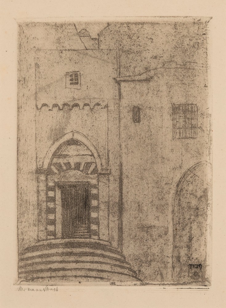 Hermann Struck, Hebron, Patriach&amp;#39;s Tomb I, c. 1905

Etching, 5.28 by 7.09 inches

(13.4 by 18cm)

(Inv#HS2423)